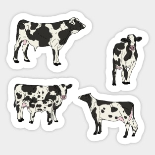 Holstein Cows Pattern Transparent Sticker